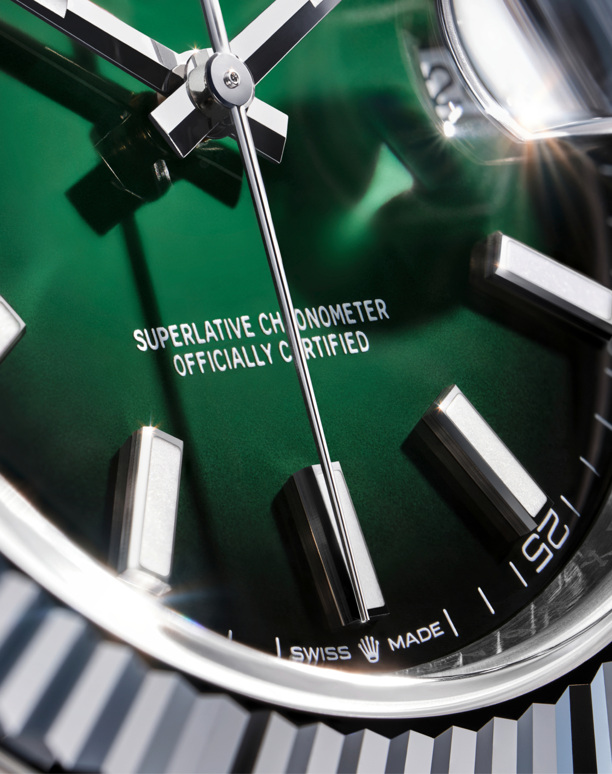Datejust 41 di Rolex: quadrante laccato verde ombré
